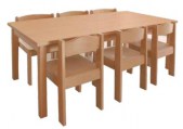 Beuken tafel en stoelen6